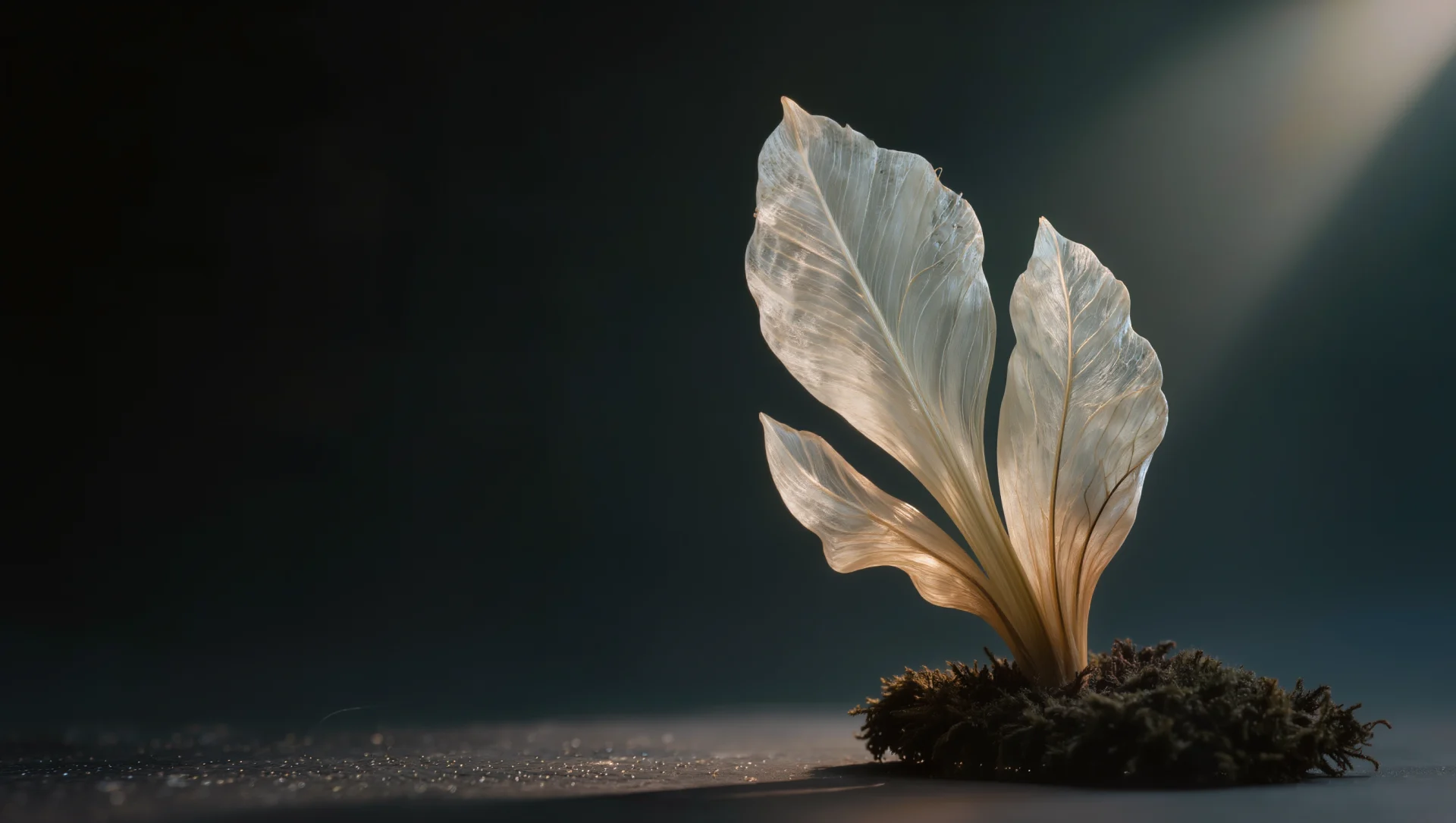 A delicate translucent living form opening toward the light.